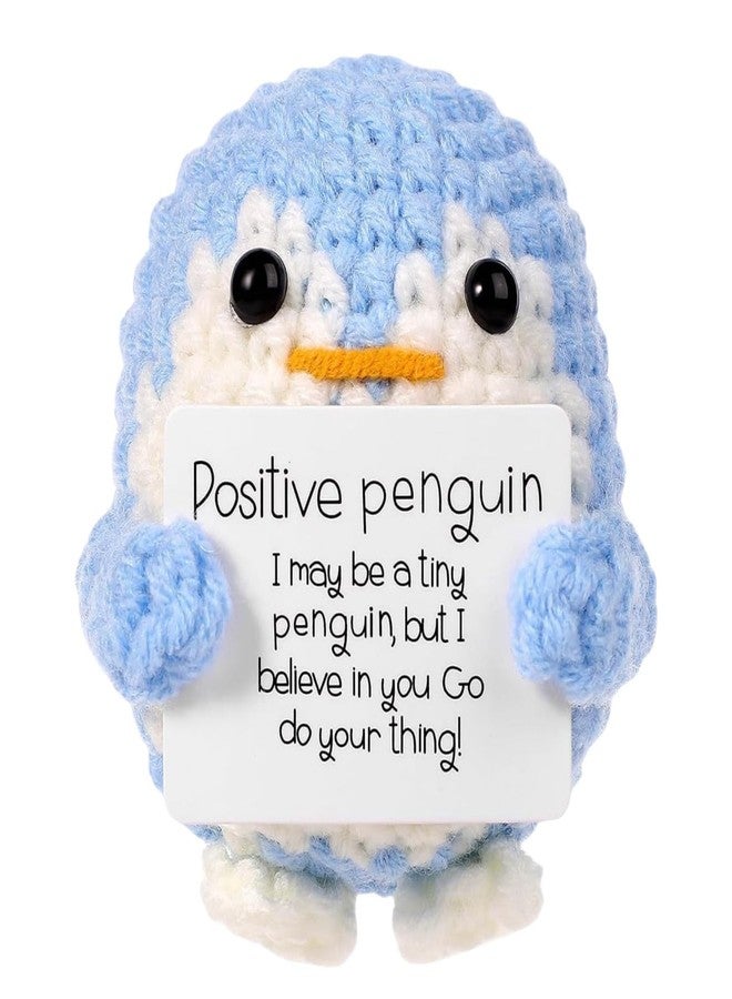 squishy Crochet Toys, Penguin Toy with Encouragement Card, Handmade Crochet Gifts for Desk Decor, Home Decoration, Baby Nursery, Cute Crochet Gifts - Image 1