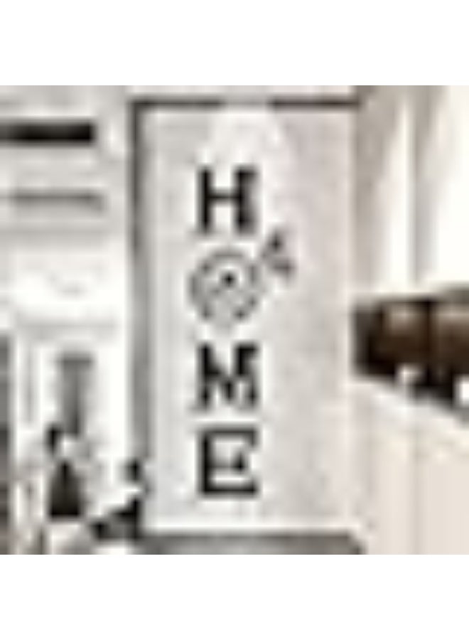 لوحة جدارية خشبية Home - مع فراشة وأغصان شجرة وطائرين – أسود