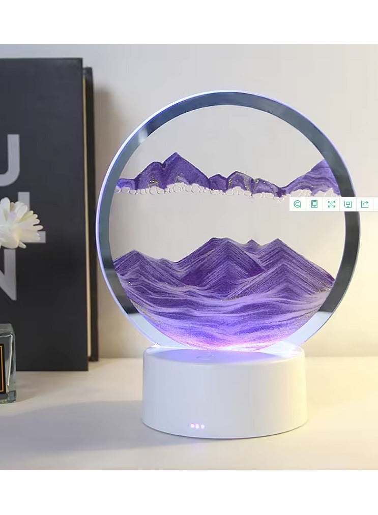 DubaiGallery Creative Quicksand Night Light with 7 Colors USB Sandscape Table Lamp Moving Sand Art Night Light 3D Natural Landscape Bedside Lamp Dimmable Moving Hourglass Night Lamp Office Home Decor Gifts - Image 2