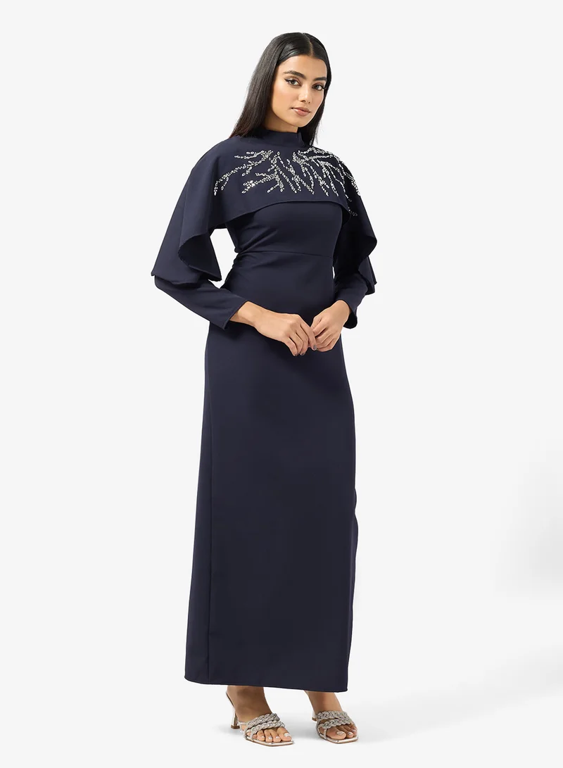 Khizana  Embelished Cape Shift Dress for Women | Best Price UAE