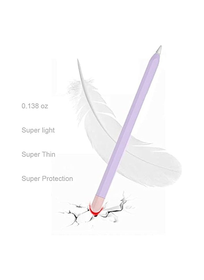 PROMASS - Silicone Sleeve Apple Pencil Case 2nd Generation Touch Screen Pen Protective Nib Cover Grip Accessories with 4 Pen Caps Case 8 Nib Covers - Image 1