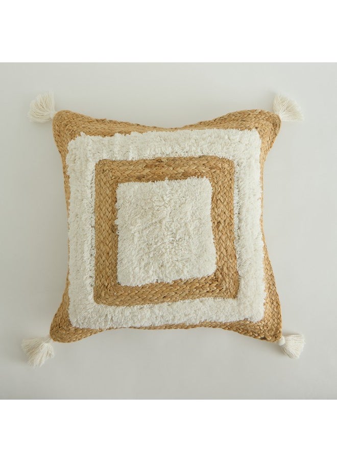 Home Box وسادة مصنوعة يدوياً من الجوت مملوءة بحشوة إيكو ميدتاون 50 × 50 سم  - Image 5