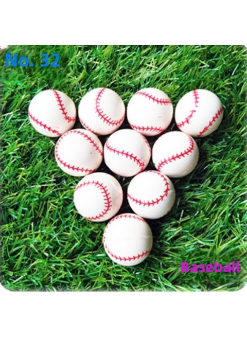 No.32 Bouncing Ball Solid Rubber Bouncing Ball Bouncing Ball Bouncing Ball Bouncing Ball Children's Egg Twisting Machine Toy Set Up In Front Of The School-Color:100 No. 32 Baseball Printed Bouncy Balls