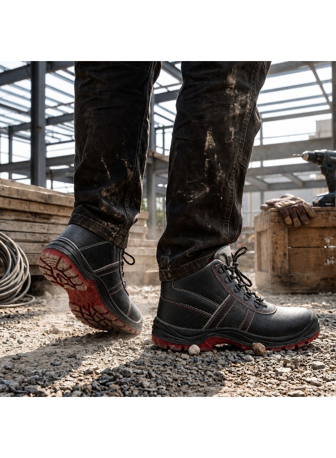 RNS High Ankle Leather Work Shoes, Industrial Safety Footwear, Durable Outsole Design, Comfort Fit, Suitable for Warehouse, Construction and Factory Use for Men - Image 1