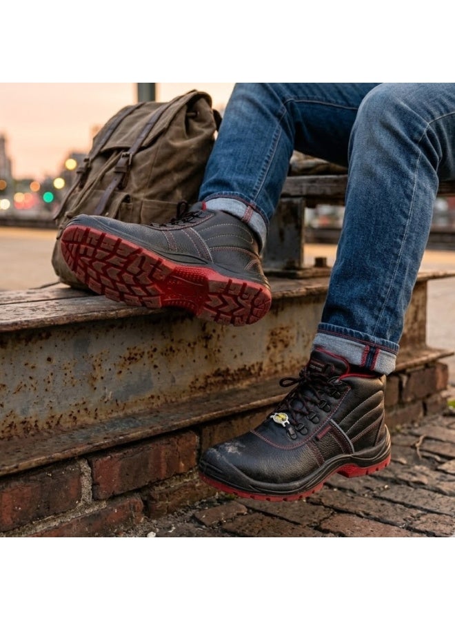 RNS High Ankle Leather Work Shoes, Industrial Safety Footwear, Durable Outsole Design, Comfort Fit, Suitable for Warehouse, Construction and Factory Use for Men - Image 5