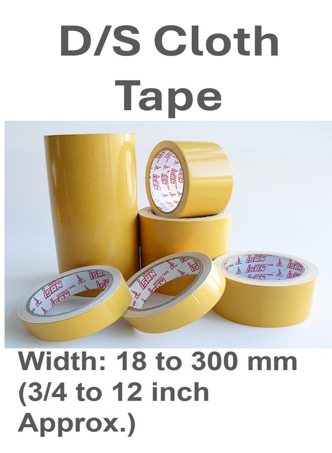 ISAN® Cotton Cloth White Adhesive Tape Double Sided Brown Liner Width 48mm (2" Approx) x 20Mtr Length, (1 Pc) - Image 3