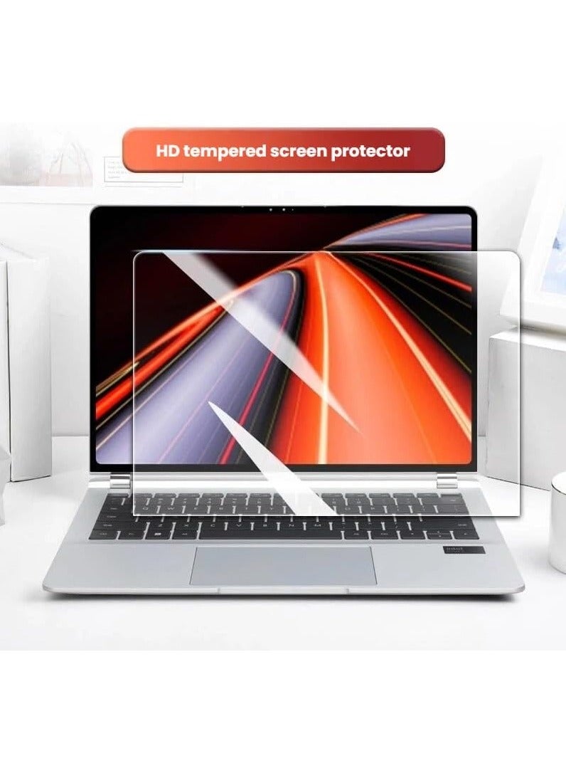 عام متوافق مع Huawei MateBook GT 14 2024 14.2 بوصة غطاء لوحة مفاتيح كمبيوتر محمول من السيليكون TPU عالي الشفافية وواقي شاشة من الزجاج المقوى عالي الدقة - Image 3