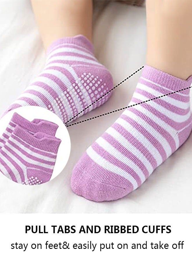 HAWAWA 6/12 Pairs Non Slip Toddler Socks  Cotton Infant Baby Kids Grip Socks for Boy Girls Anti Skid Ankle Socks(1-3 years old) - Image 3