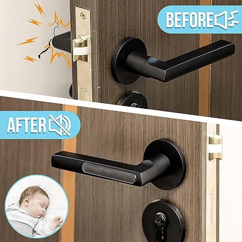 UB Unity Brand Unity Brand 10Pcs Transparent 2.24 inch Strip Door Handle Bumper Soft Wall Protector Self Adhesive Door Knob for Wall Shield Guard Sliding Clear Door Bumpers Stopper Silencer (10 Pcs Strip) - Image 3