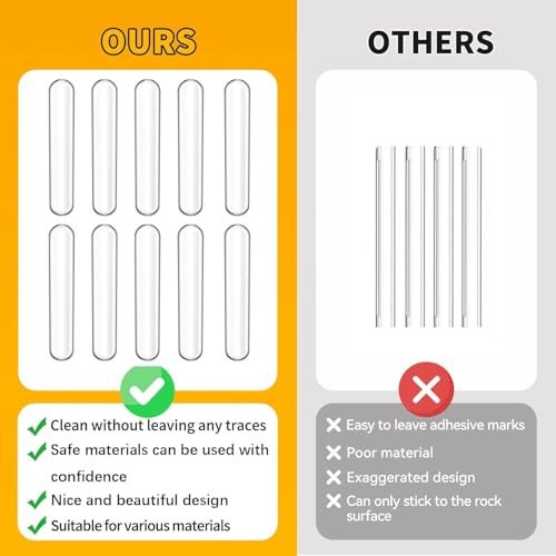 UB Unity Brand Unity Brand 10Pcs Transparent 2.24 inch Strip Door Handle Bumper Soft Wall Protector Self Adhesive Door Knob for Wall Shield Guard Sliding Clear Door Bumpers Stopper Silencer (10 Pcs Strip) - Image 4