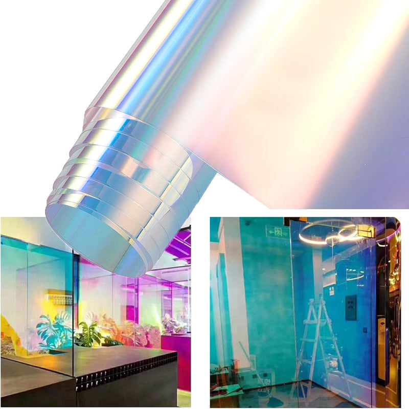 ATMOMO Silver Chameleon Windshield Tint Reflective Window Tint Privacy Window Film 36.22'' x 59.84'' - Image 1