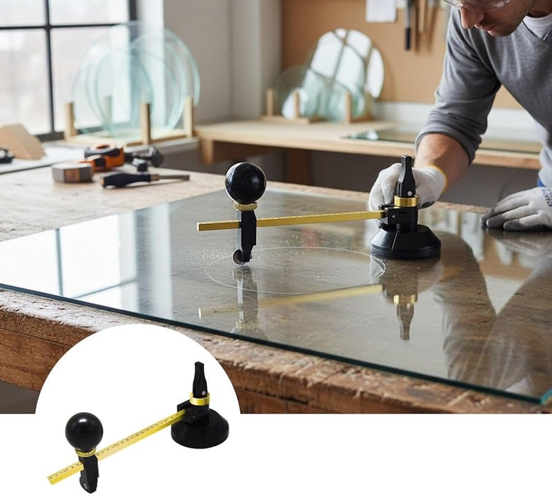 Adjustable Glass Cutting Compass with Scale Markings and Suction Base 19x5 4 cm - Image 4