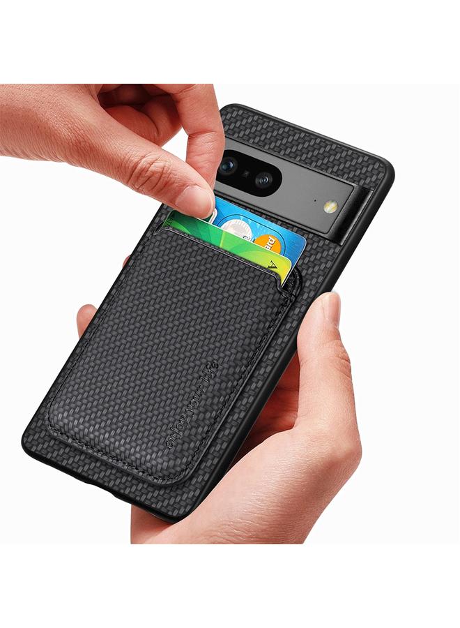 زبون جراب هاتف Google Pixel 7 من ألياف الكربون والجلد مع بطاقة Magsafe - Image 3