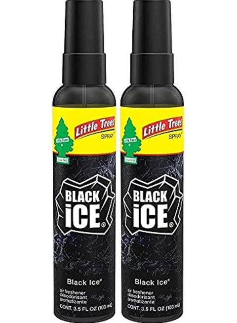 Car Air Freshener Little Trees Spray (Black Ice), 2 Spray (Limited Edition)