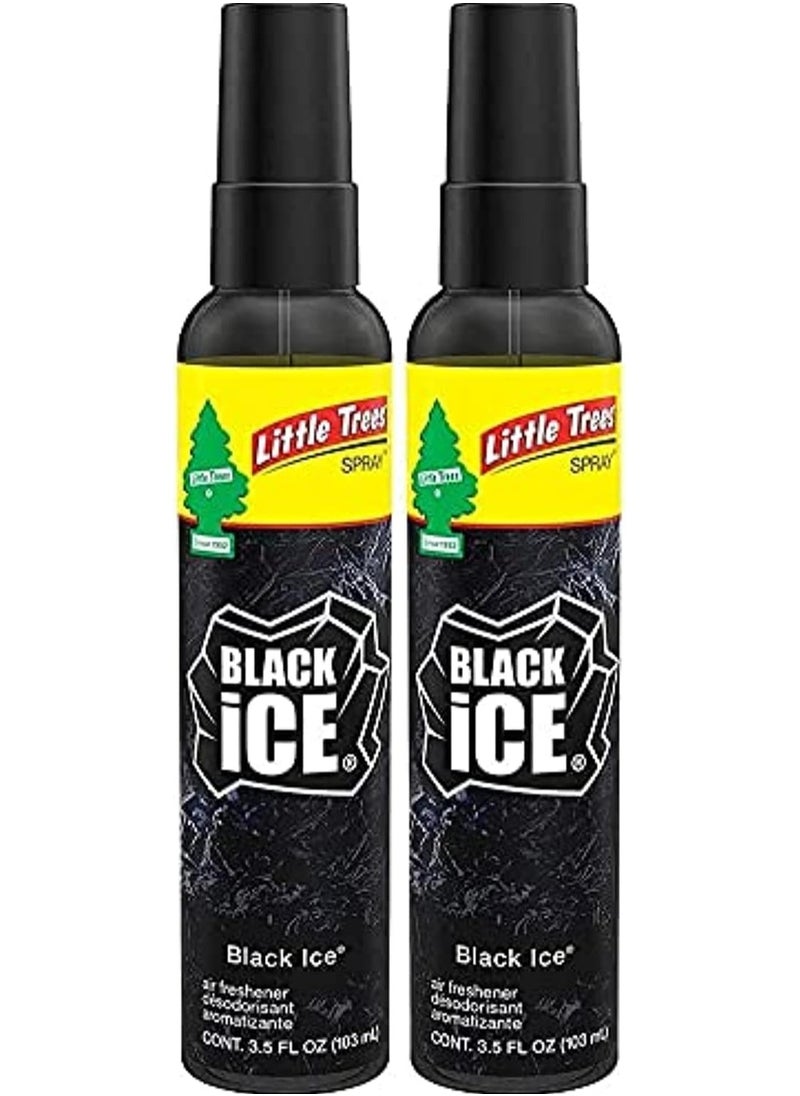 LITTLE TREES Car Air Freshener Little Trees Spray (Black Ice), 2 Spray (Limited Edition)  - Image 1