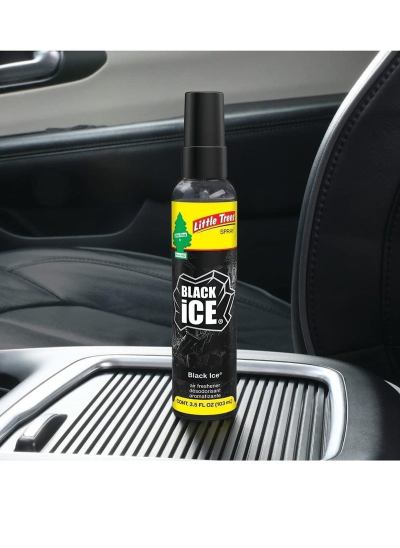 LITTLE TREES Car Air Freshener Little Trees Spray (Black Ice), 2 Spray (Limited Edition)  - Image 2