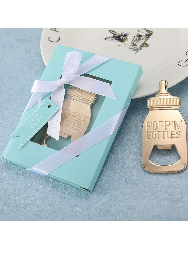 SYOSI Baby Bottle Opener Favors Baby Shower Party Favors Baby Boy Shower Gifts Decorations Souvenirs Feeder Shaped Baby Shower Souvenirs for Baby Shower Wedding Party Favor Decoration Supplies 12 PCS - Image 1