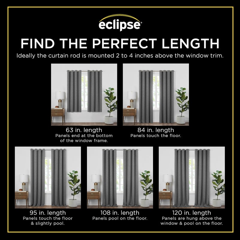 Eclipse Blackout Curtain, Tiered Ruffle Kids Curtain, 63 in x 40 in, Thermaback 100% Blackout Curtain with Rod Pocket Header, Curtain for Kids Room or Playroom, 1 Window Curtain, White - Image 5