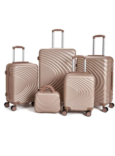 LIMRA Travel Bags From limra it consists of 5 luggage bags with a modern design and a solid gold color