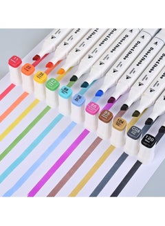 Touch 36pcs Dual Tip Markers Set, Assorted Colors Stylish White Body with Black Cloth Bag  - Image 5