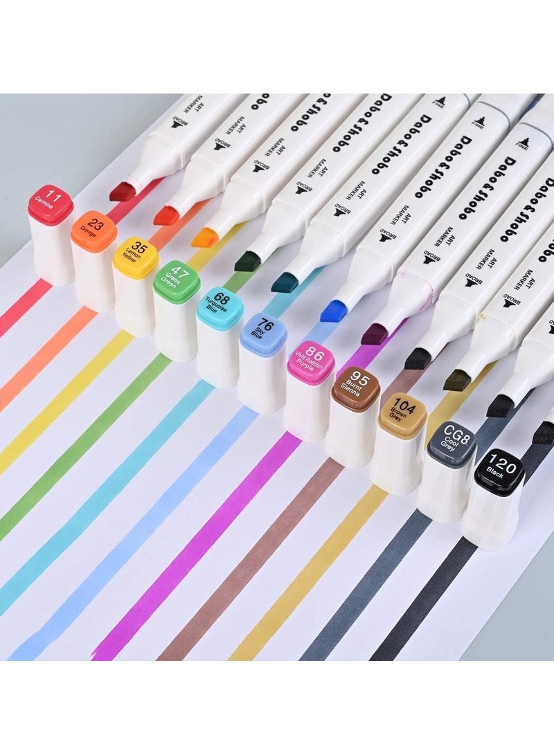 Touch 36pcs Dual Tip Markers Set, Assorted Colors Stylish White Body with Black Cloth Bag - Image 5