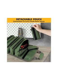 PROMASS promass Roll Up Tool Organizer, Heavy Duty Tool Organizer for Men, Portable Tool Storage with 2 Detachable Zipper Pouch, Compact Carrier Bag for Electrician  - Image 3