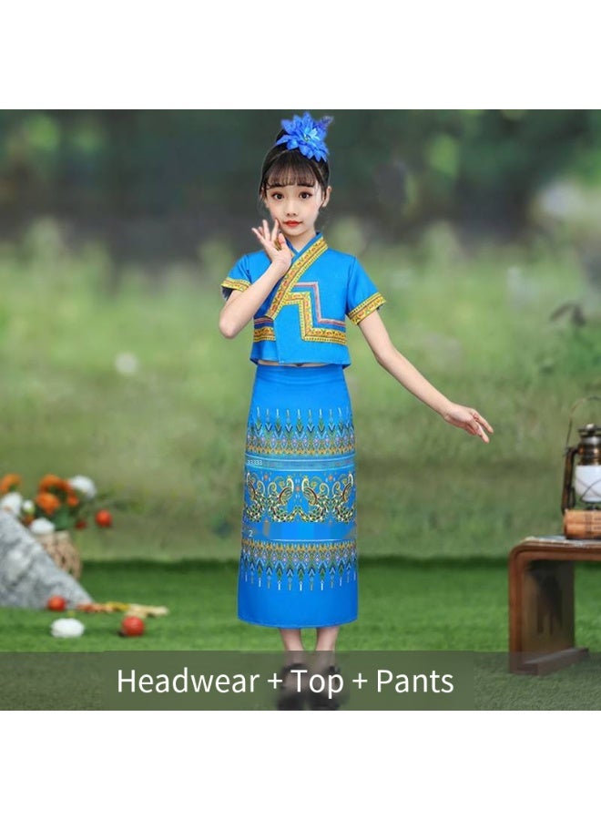 general Chinese Girls Top Skirt Dress Clothing headwear Outfit 3 pcs SET - Image 1