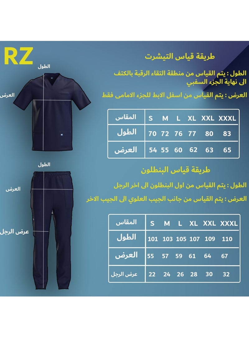 RZ The ideal choice for medical professionals is a medical scrub frommen, in petroleum color.  - Image 4