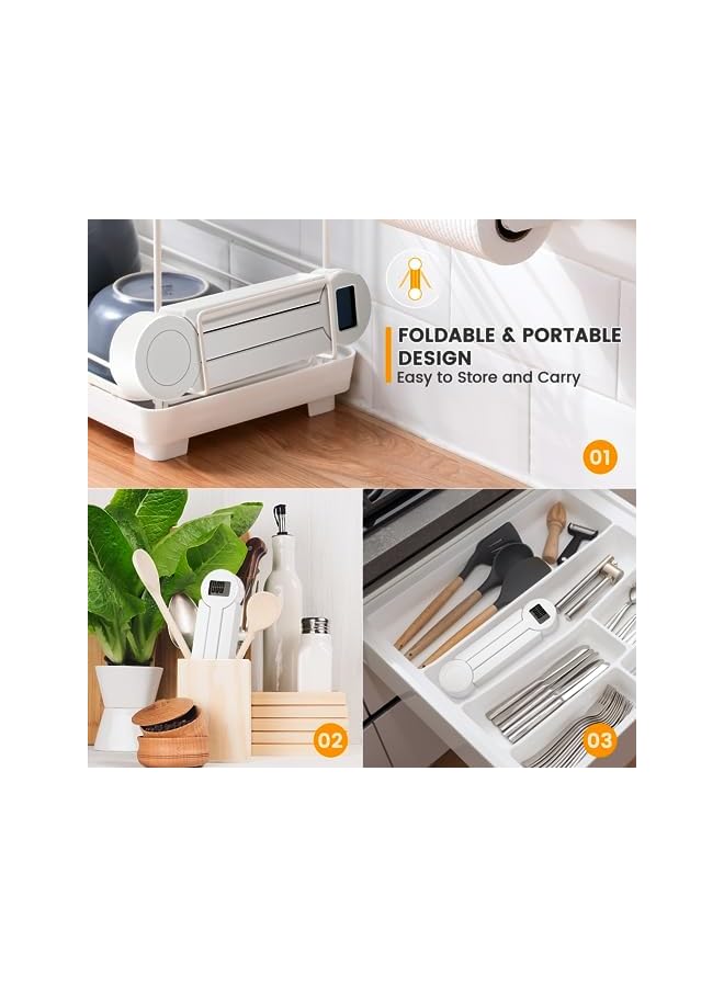 promass Folding Digital Kitchen Scale, Highly Accurate Compact Portable Food Scale with LCD Display, Auto Power Off and Tare Features, for Measuring Intake of Healthy Eating People (White) - Image 5