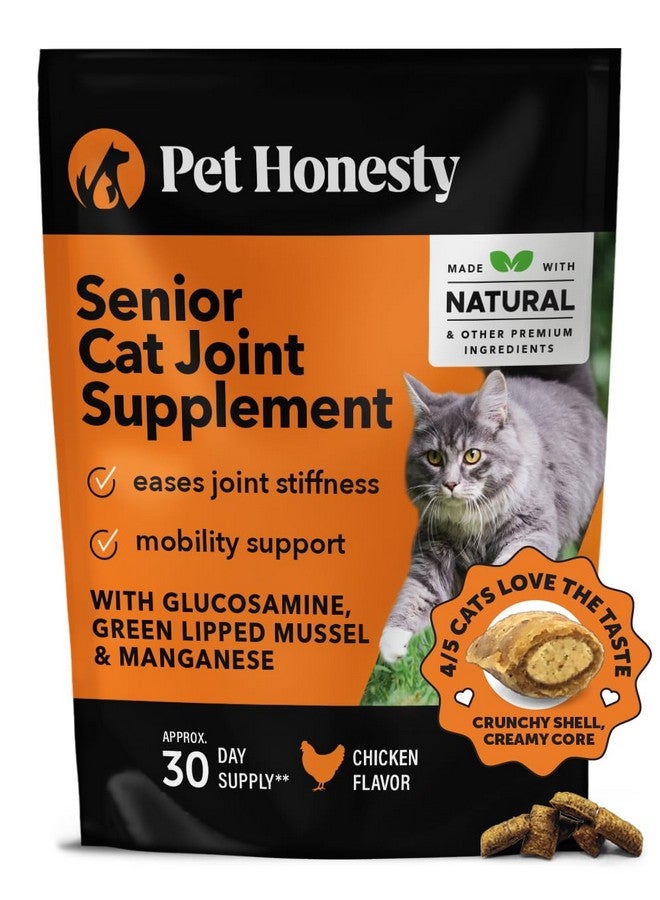 Pet Honesty Cat Hip & Joint Health Chews  Glucosamine For Cats, Cat Joint Support Supplement, Cat Health Supplies & Hip Support, Cat Vitamins For Indoor Cats & Outdoor Cats  Chicken (30Day Supply) - Image 1