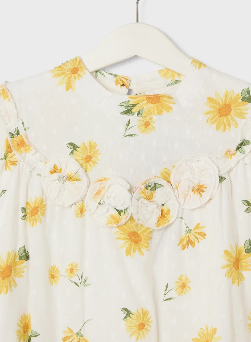 Ripples Floral Ruffle Dress