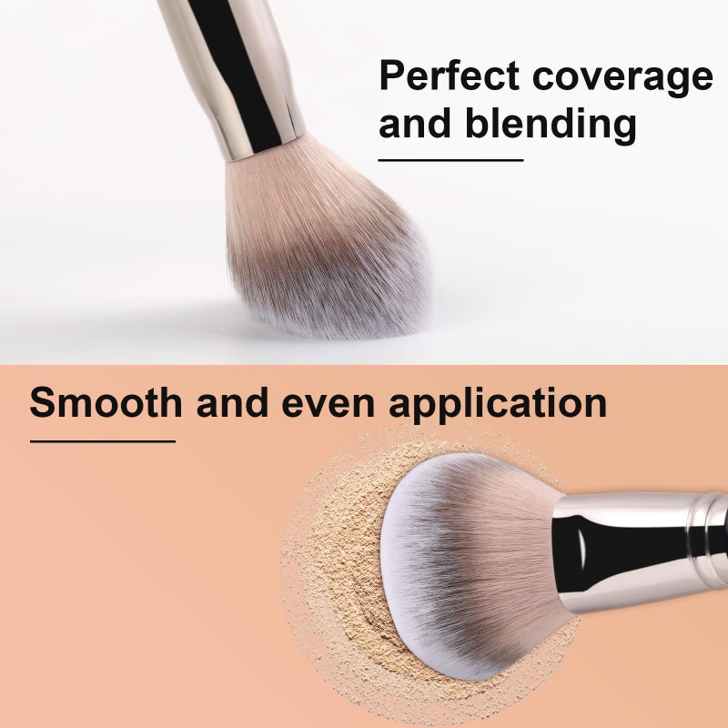 TEOYALL Setting Powder Brush, Ultra Plush Fluffy Synthetic Bristles Makeup Buffing Brush for All-Over Powder Application with Powder Bronzer Foundation - Image 4