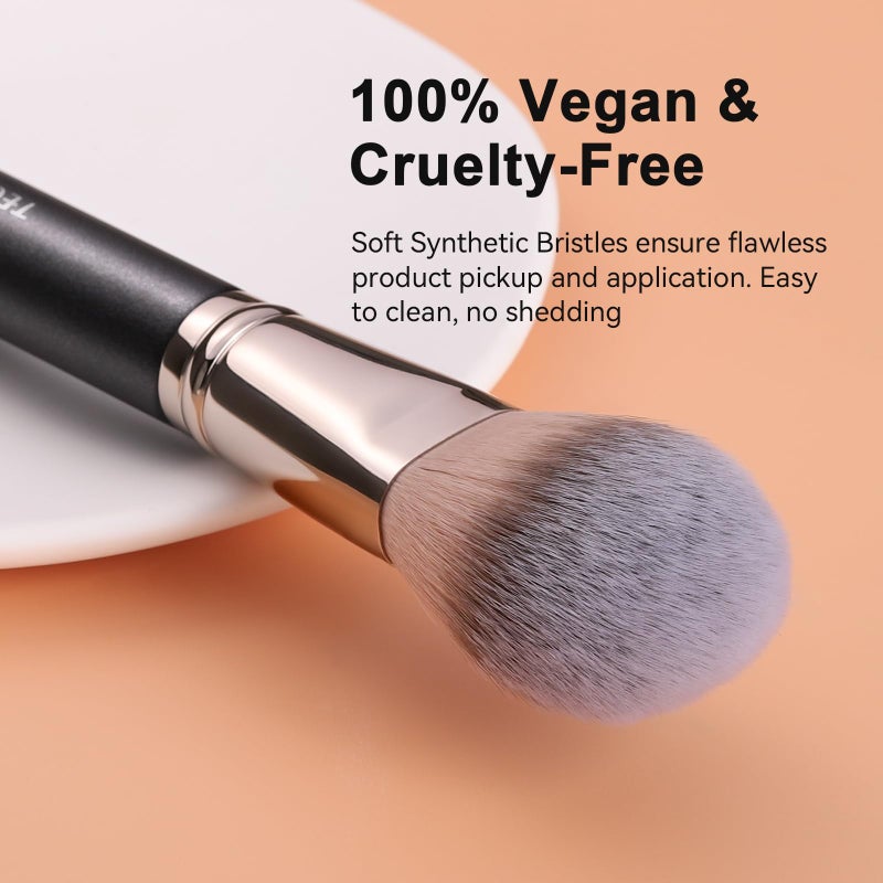 TEOYALL Setting Powder Brush, Ultra Plush Fluffy Synthetic Bristles Makeup Buffing Brush for All-Over Powder Application with Powder Bronzer Foundation - Image 2