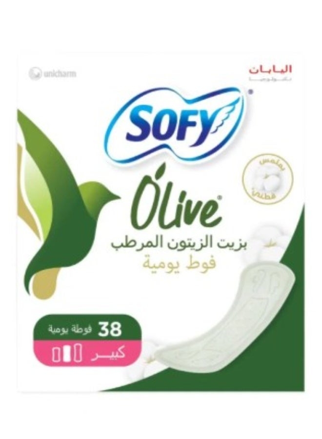 صوفي فوط صحية يومية مرطبة بزيت الزيتون - حجم كبير - 38 قطعة - Image 1
