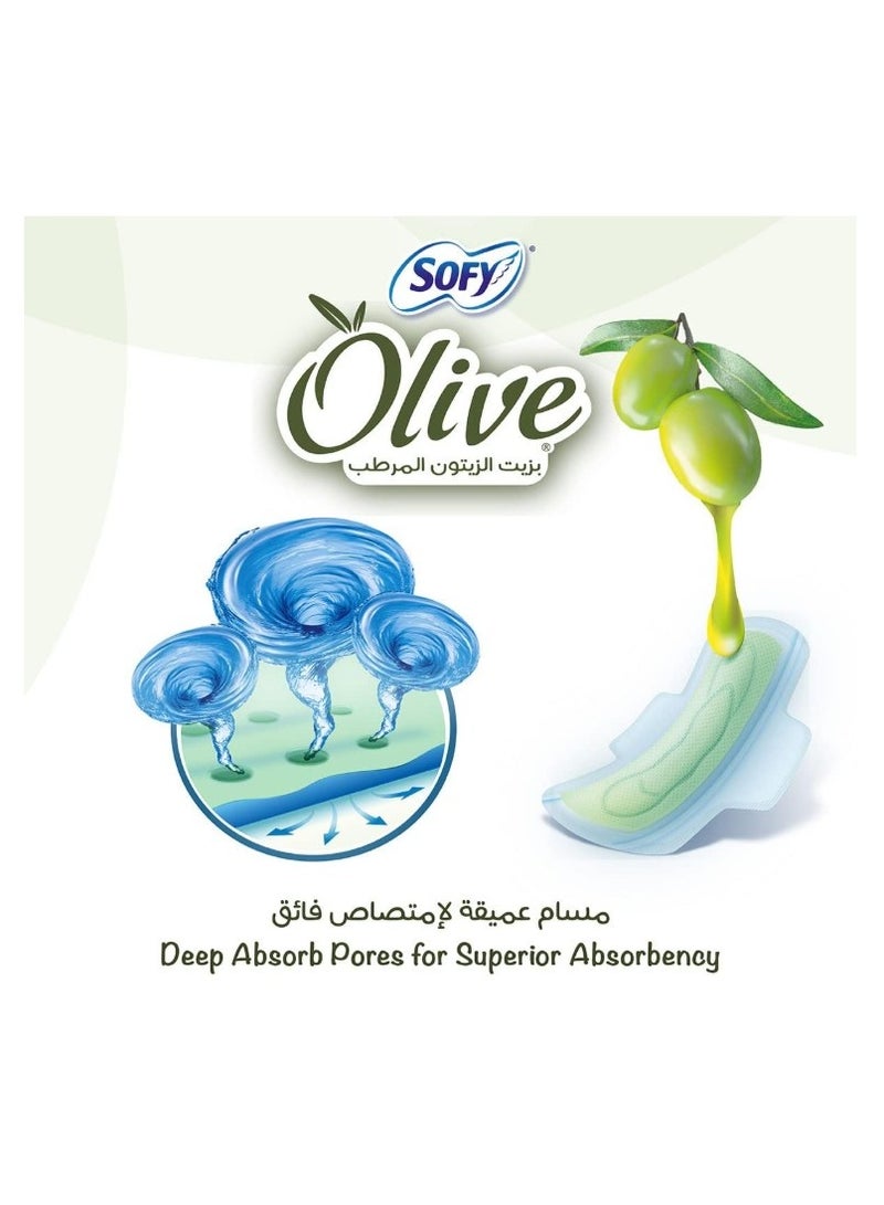 صوفي فوط صحية يومية مرطبة بزيت الزيتون - حجم كبير - 38 قطعة - Image 3