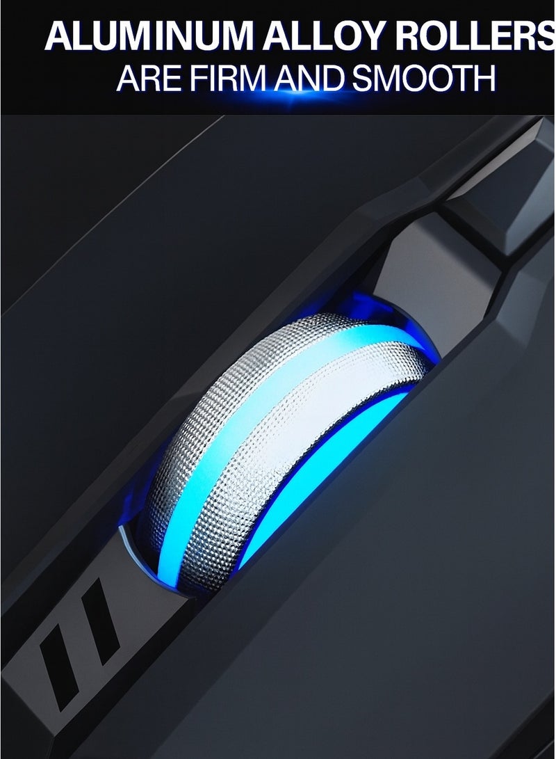 T-WOLF G530 Mechanical Gaming Mouse - SevenColor Breathing Lighting - Ergonomic Design - 6400DPI Resolution - Button Lifespan Up to 30 Million Clicks - Black - Image 4