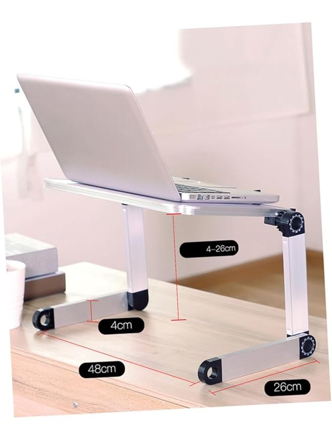 Aluminum Laptop Stand White Ventilated Base Easy Adjustment Sturdy Holder - Image 1