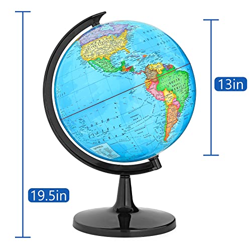 GOCHANGE Classroom Globes Elementary, 13in Political Teaching Globe with Countries & Capitals & State Capitals, Large Globes for Adults & Children - Image 4