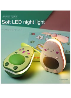 Generic Mini Avocado Makeup Mirror Fan with LED Light, USB Charging, Portable  - Image 2