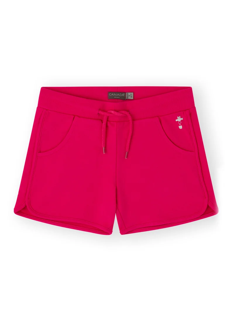 CANADA HOUSE Soft and Comfortable Fuchsia French Terry Cotton Shorts for Girls