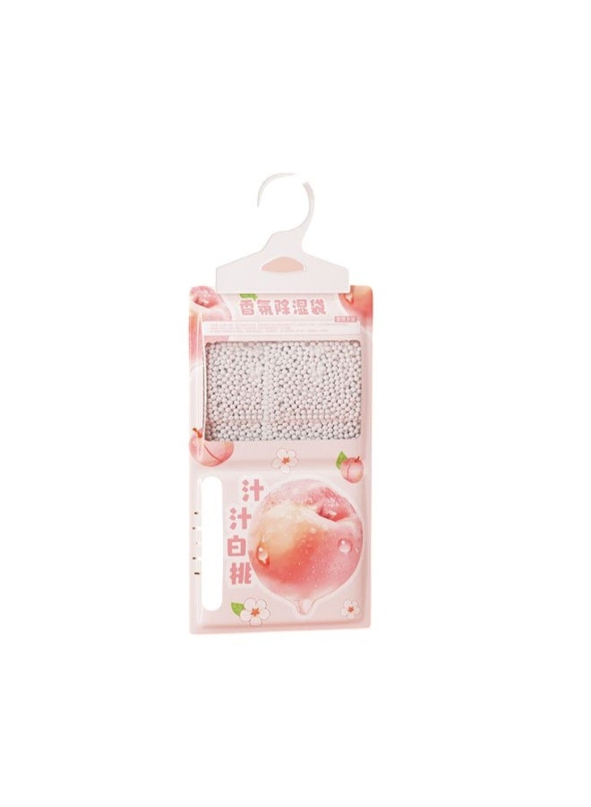 أكياس مزيلة للرطوبة معلقة، أكياس امتصاص وتجفيف للخزانة والمنزل، مضادة للعفن والفطريات، تمتص الرطوبة للمساحات الداخلية، 5 أكياس برائحة الخوخ الأبيض - Image 1