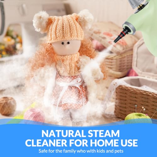 CURMEDI Handheld Pressurized Steam Cleaner with 12 pcs Accessories, Portable Steamer for Cleaning, Steam Cleaner for Home Use, Steamer for Cleaning Car, Furniture, Floor, Upholstery, Grout and Tile, Green - Image 5