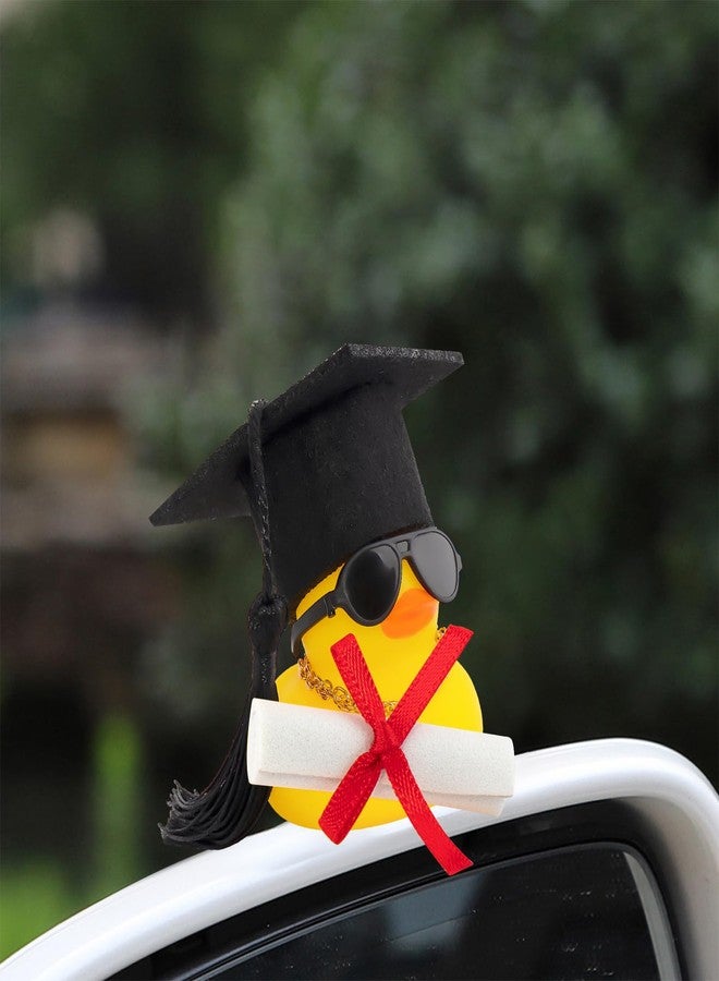 wonuu Graduation Certificate Rubber Ducks, Car Ornament Dashboard Decorations Duck Graduation Photo Props Gift for Associate, Bachelor, Graduates, Master, Doctor, Ph.D, Black - Image 3
