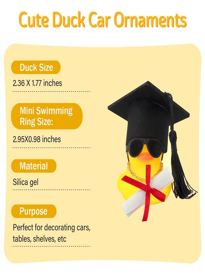 wonuu Graduation Certificate Rubber Ducks, Car Ornament Dashboard Decorations Duck Graduation Photo Props Gift for Associate, Bachelor, Graduates, Master, Doctor, Ph.D, Black - Image 2