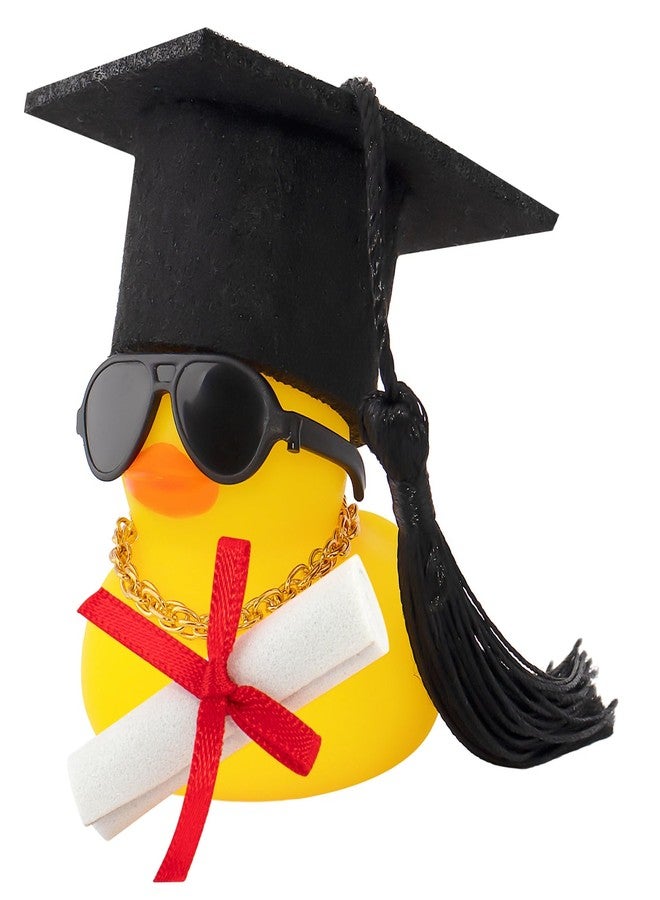 wonuu Graduation Certificate Rubber Ducks, Car Ornament Dashboard Decorations Duck Graduation Photo Props Gift for Associate, Bachelor, Graduates, Master, Doctor, Ph.D, Black - Image 1
