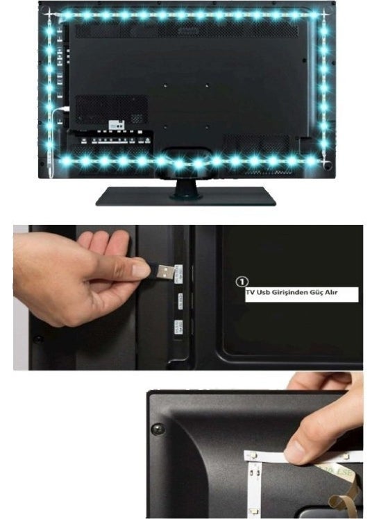 CATA طقم إضاءة خلفية LED RGB للتلفزيون CT-4566 بطول 3 أمتار  - Image 3