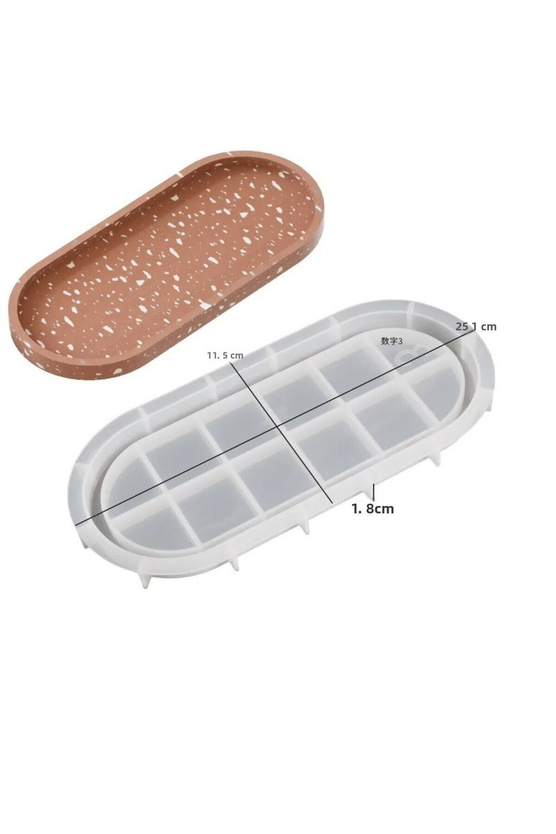 إيروريكس قالب سيليكون لصنع صينية أكواب بيضاوية، قالب راتنج إيبوكسي، قالب منفضة سجائر خرسانية، قالب جبس أسمنتي على شكل زهرة.