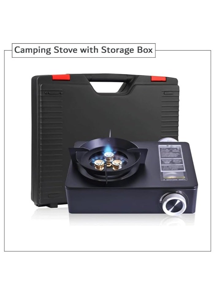 HEXAR Portable Camping Stove, Extra High Output, Single Burner Butane Stove Camping Accessories, Outdoor Windproof Camp Stove, Camping Cooking Grill, Propane Burner and Backpacking Essentials  - Image 2