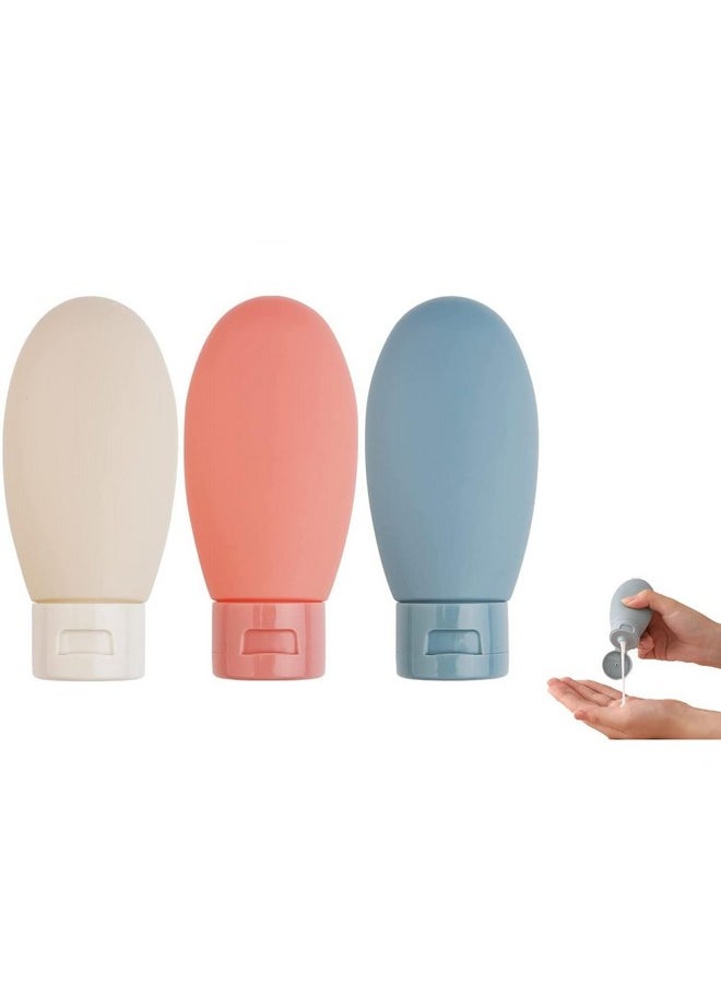 COOFANDY - COOFANDY 3 Pcs Silicone Travel Bottles for Toiletries, BPA Free Travel Containers Set Leak Proof Refillable Squeezable Travel Accessories for Shampoo Conditioner Lotion (100 ml) - Image 1