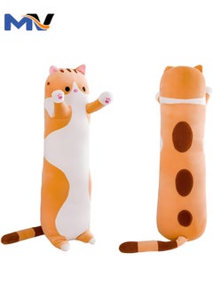 MAGIC VAULT Lovely Plush Cat Doll Cute Cartoon Soft Stuffed Kitten Pillow Long Throw Sleeping Pillow Doll Toy Gift for Kids,Girls 50cm (BROWN)  - Image 1